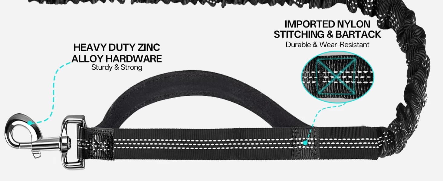 Hands Free Double Dog Leash for Two Dogs 240LB Heavy Duty Bungee — product details