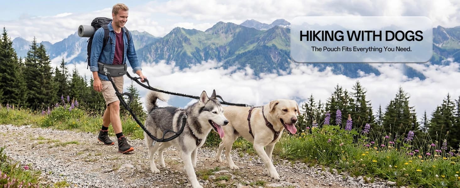 Hands Free Double Dog Leash for Two Dogs 240LB Heavy Duty Bungee — product details