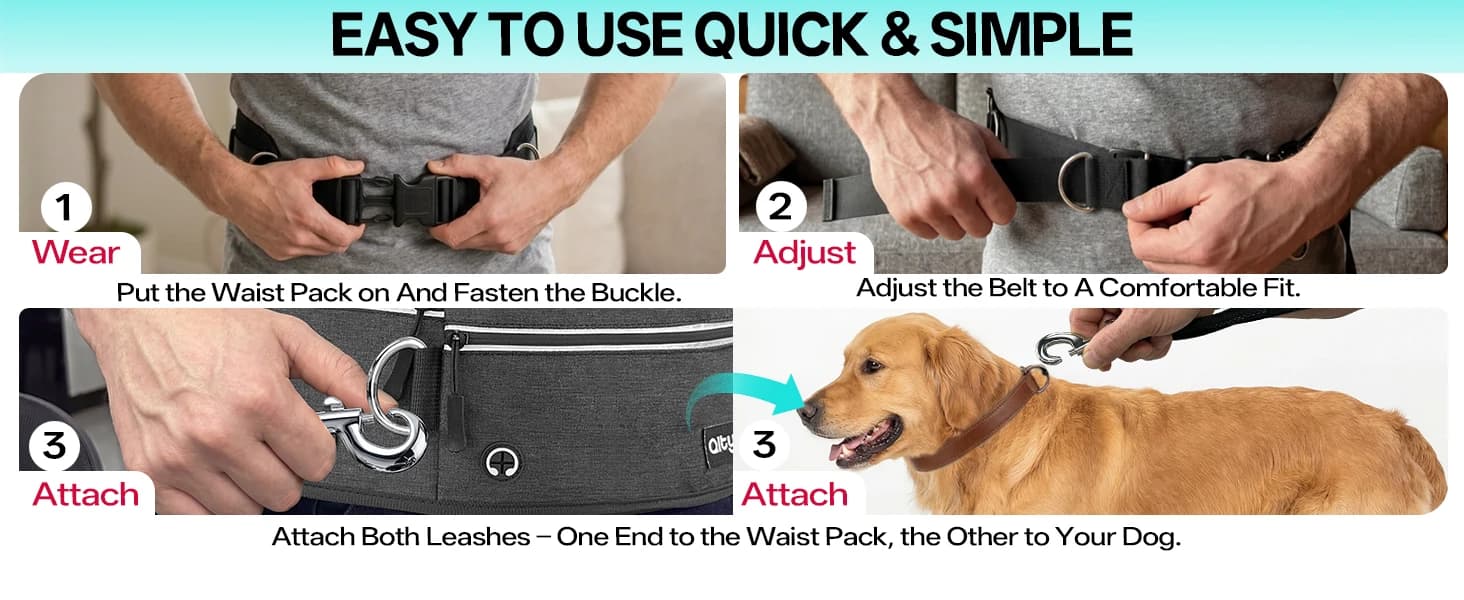 Hands Free Double Dog Leash for Two Dogs 240LB Heavy Duty Bungee — product details