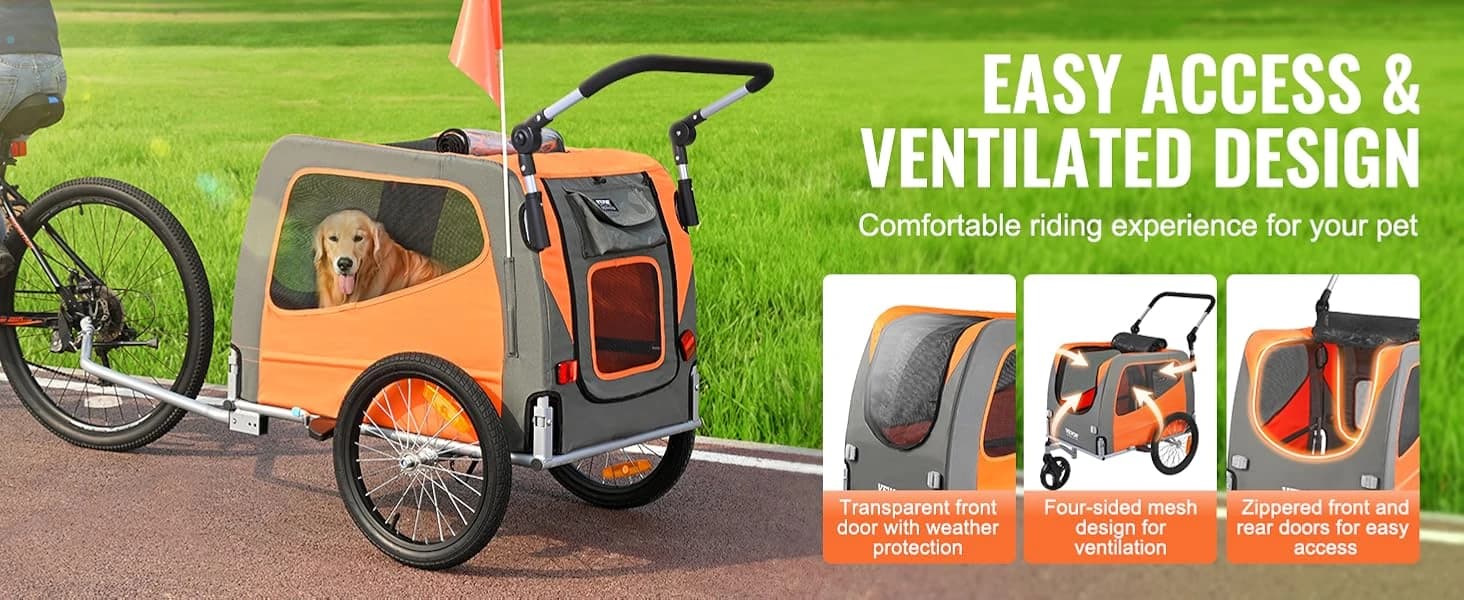 Dog Bike Trailer — Supports up to 66/88/100 lbs — product details