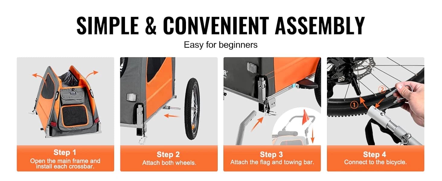 Dog Bike Trailer — Supports up to 66/88/100 lbs — product details