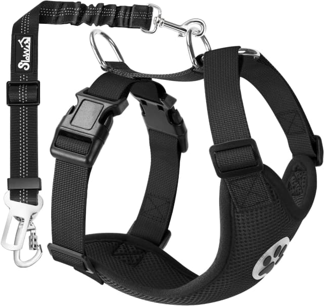 Dog Seat Belt and Harness for Car — 2 in 1 Seatbelt Buckle
