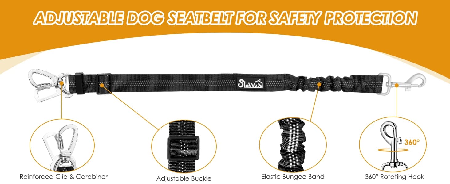Dog Seat Belt and Harness for Car — 2 in 1 Seatbelt Buckle — product details