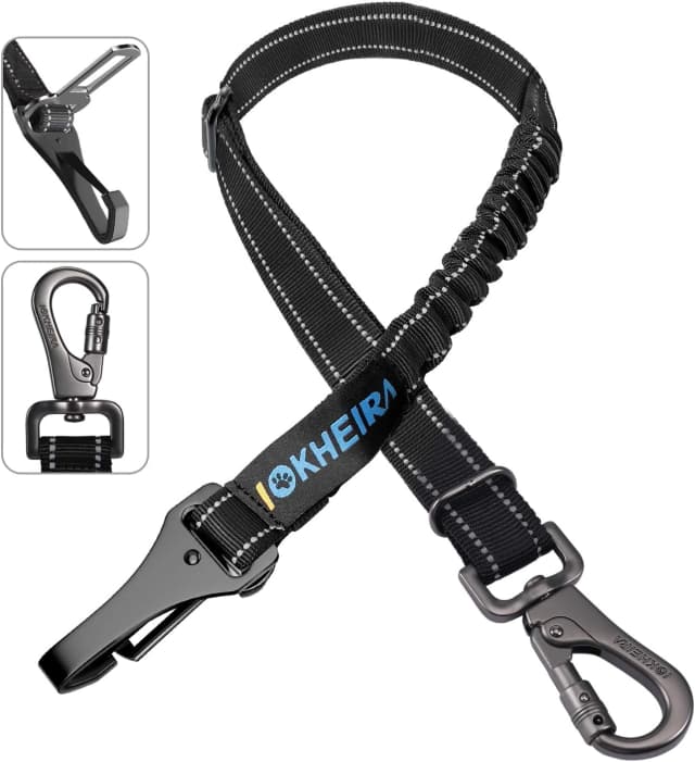 Dog Seat Belt 3-in-1 Car Harness for Dogs Adjustable Safety Seatbelt for Car Nylon Reflective Bungee Fabric Dog