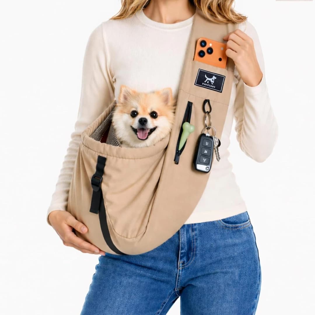 Dog Sling Carrier for Small Dogs and Cats 5-20 lbs