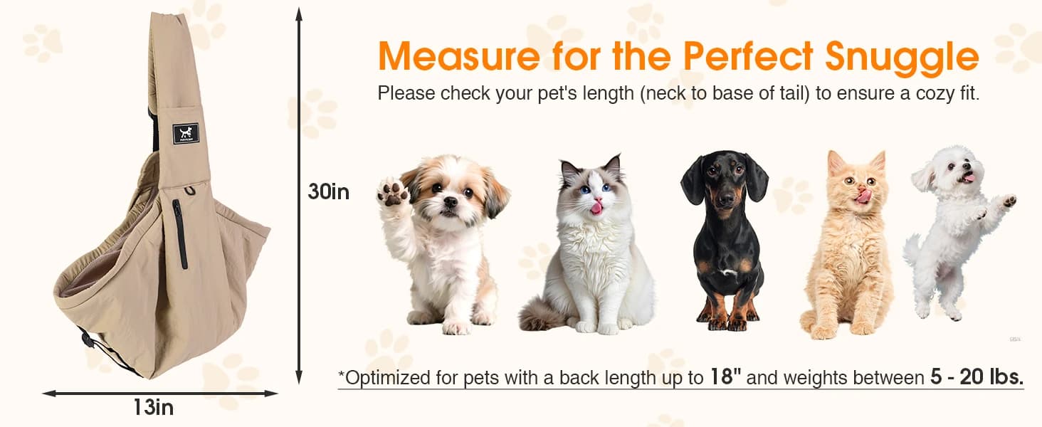 Dog Sling Carrier for Small Dogs and Cats 5-20 lbs — product details