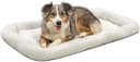 QuietTime Dog Bed - White Fleece Bolster — Ultra-Soft and Machine Washable