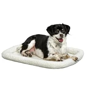 QuietTime Dog Bed - White Fleece Bolster — Ultra-Soft and Machine Washable — product details