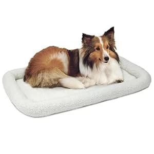 QuietTime Dog Bed - White Fleece Bolster — Ultra-Soft and Machine Washable — Choose Your Favorite QuietTime Bolstered Pet Bed