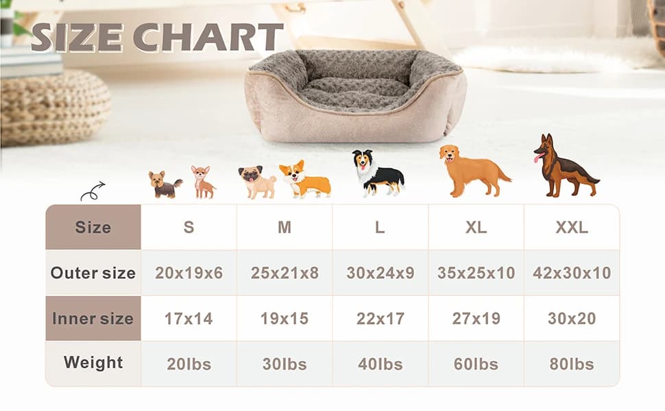 Rectangle Dog Bed for Large Medium Small Dogs - Washable Orthopedic Sofa Bed — product details