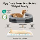 360°Oval Bolster Orthopedic Dog Beds Large Sized Dog — 35" Grey