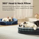 360°Oval Bolster Orthopedic Dog Beds Large Sized Dog — 35" Grey
