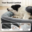 360°Oval Bolster Orthopedic Dog Beds Large Sized Dog — 35" Grey