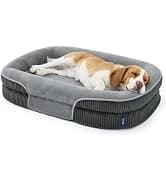 360°Oval Bolster Orthopedic Dog Beds Large Sized Dog — 35" Grey — collection imagery