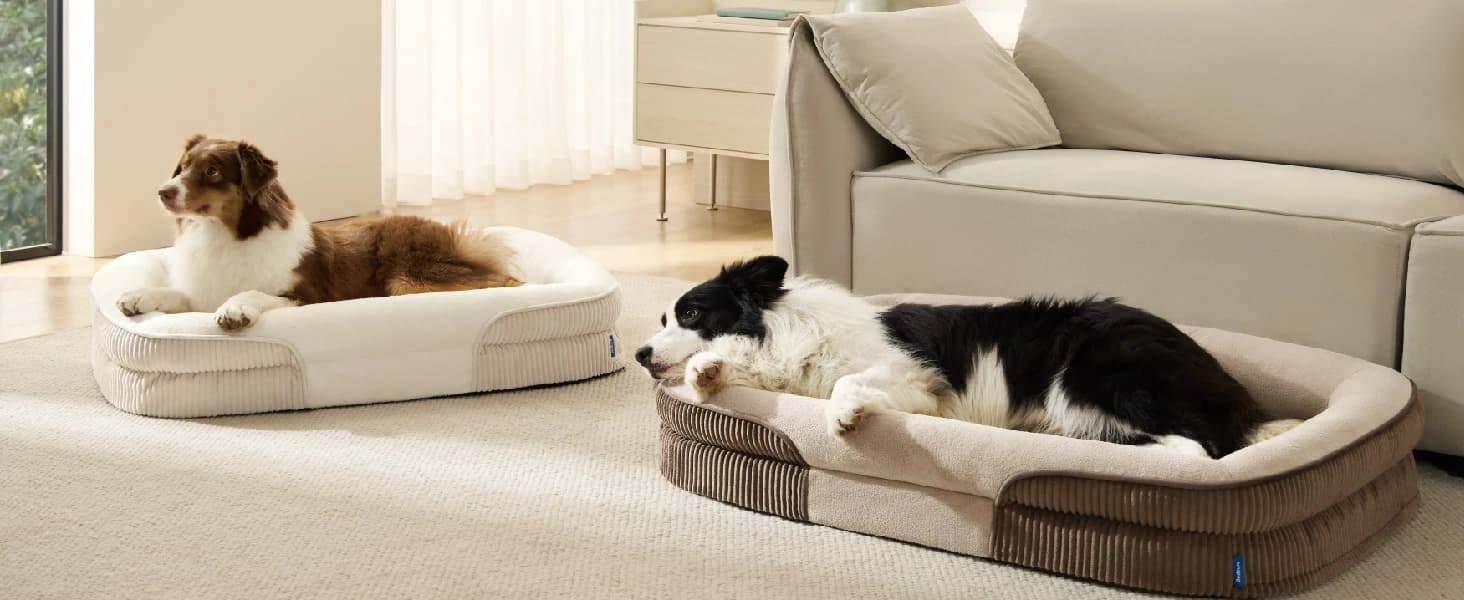 360°Oval Bolster Orthopedic Dog Beds Large Sized Dog — 35" Grey — product details