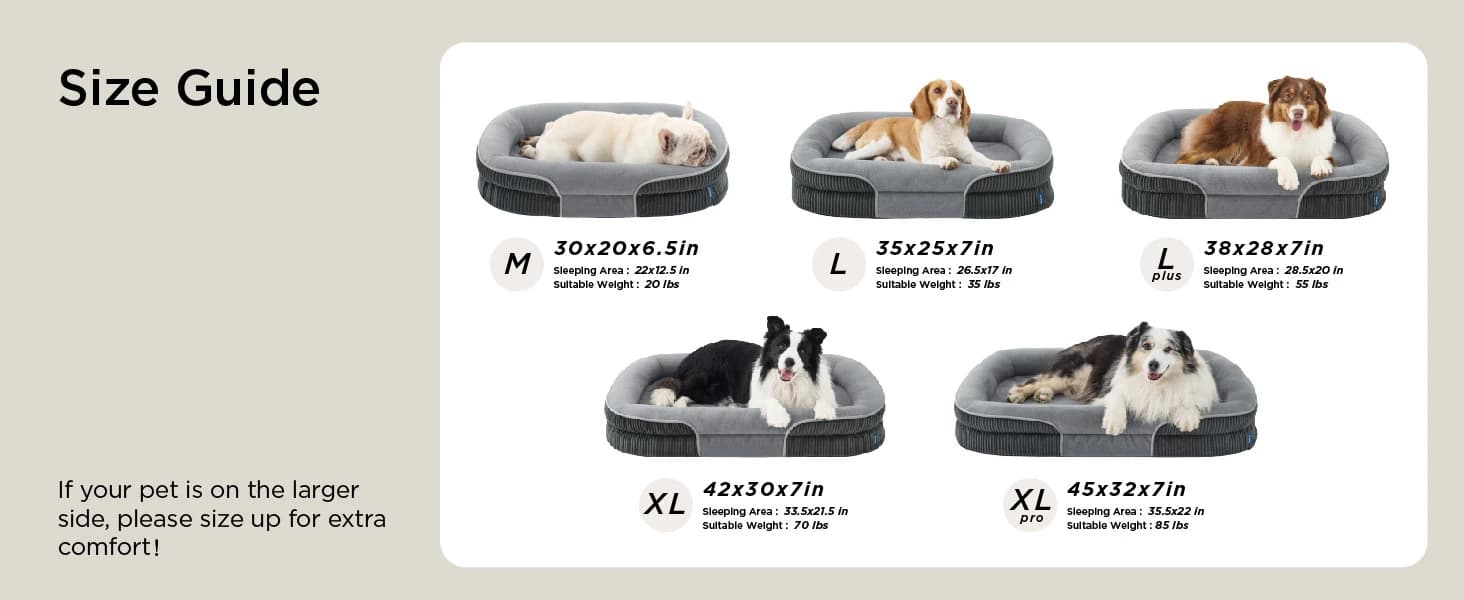 360°Oval Bolster Orthopedic Dog Beds Large Sized Dog — 35" Grey — product details