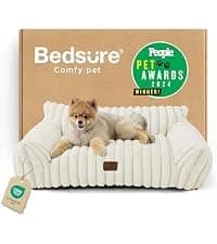 360°Oval Bolster Orthopedic Dog Beds Large Sized Dog — 35" Grey — collection imagery
