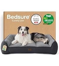 360°Oval Bolster Orthopedic Dog Beds Large Sized Dog — 35" Grey — collection imagery