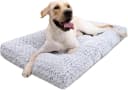 Washable Dog Bed Medium Size Dog Crate Bed Plush Pet Mat — 35"x23" Gray