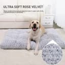 Washable Dog Bed Medium Size Dog Crate Bed Plush Pet Mat — 35"x23" Gray