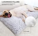 Washable Dog Bed Medium Size Dog Crate Bed Plush Pet Mat — 35"x23" Gray