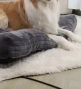 Washable Dog Bed Medium Size Dog Crate Bed Plush Pet Mat — 35"x23" Gray — collection imagery