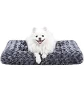 Washable Dog Bed Medium Size Dog Crate Bed Plush Pet Mat — 35"x23" Gray — collection imagery