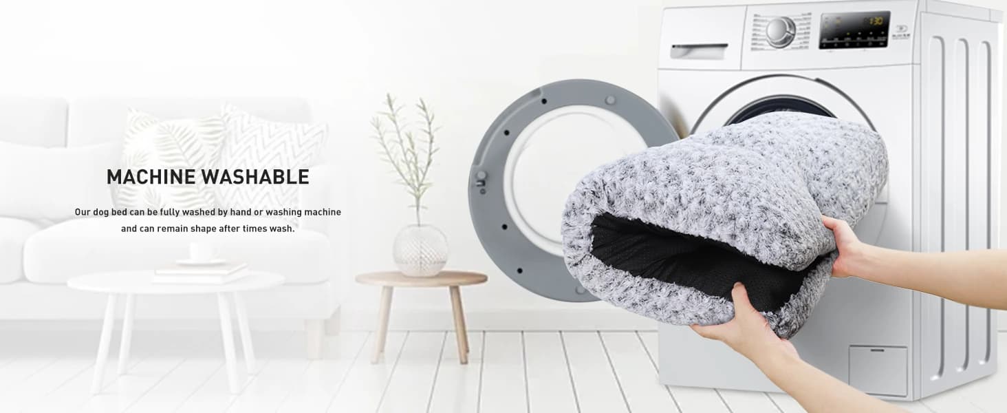 Washable Dog Bed Medium Size Dog Crate Bed Plush Pet Mat — 35"x23" Gray — Show Details