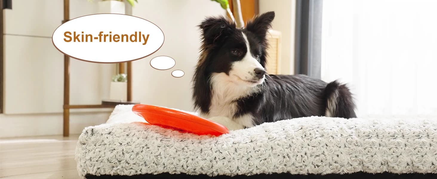 Washable Dog Bed Medium Size Dog Crate Bed Plush Pet Mat — 35"x23" Gray — Effectively comforts with dogs!