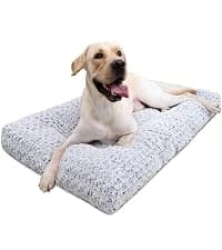 Washable Dog Bed Medium Size Dog Crate Bed Plush Pet Mat — 35"x23" Gray — collection imagery