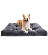 Washable Dog Bed Medium Size Dog Crate Bed Plush Pet Mat — 35"x23" Gray — collection imagery