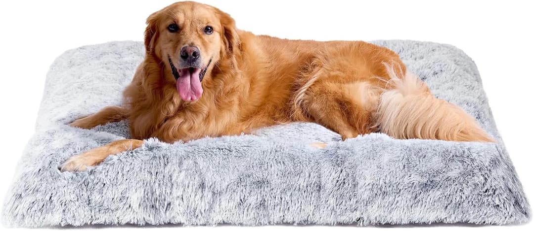 Fluffy Dog Crate Bed — Plush Extra Large Dog Pillow