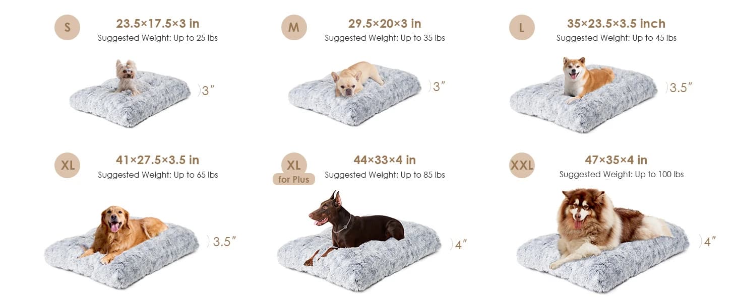 Fluffy Dog Crate Bed — Plush Extra Large Dog Pillow — product details