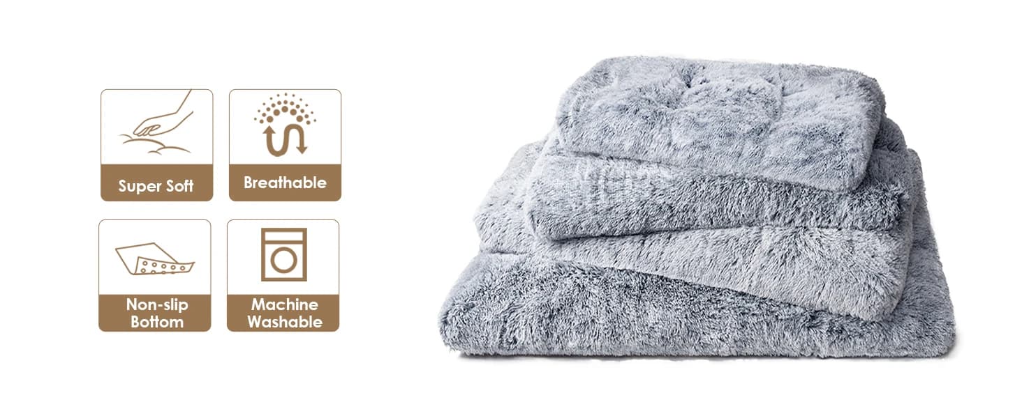 Fluffy Dog Crate Bed — Plush Extra Large Dog Pillow — product details