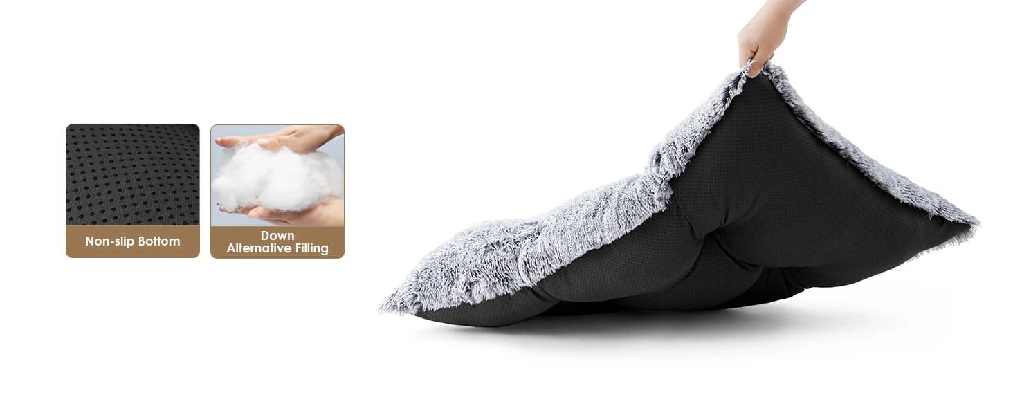 Fluffy Dog Crate Bed — Plush Extra Large Dog Pillow — product details
