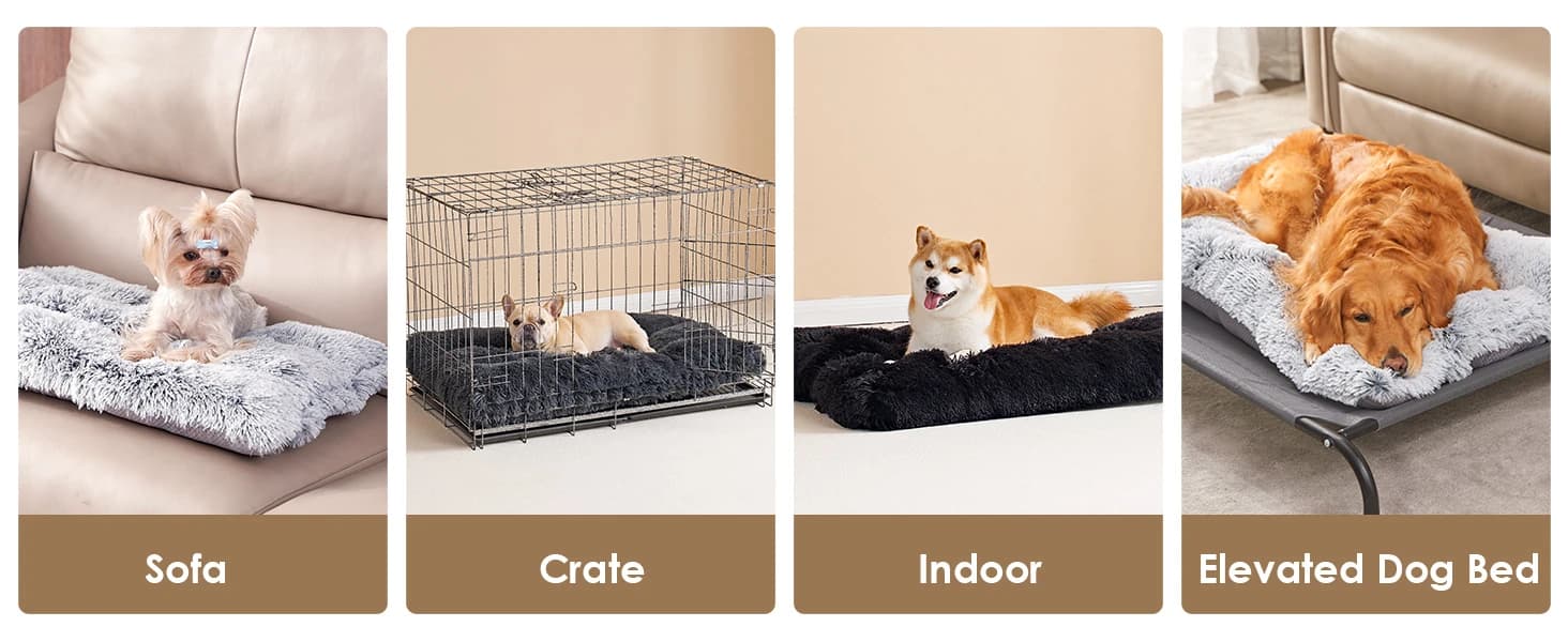 Fluffy Dog Crate Bed — Plush Extra Large Dog Pillow — product details