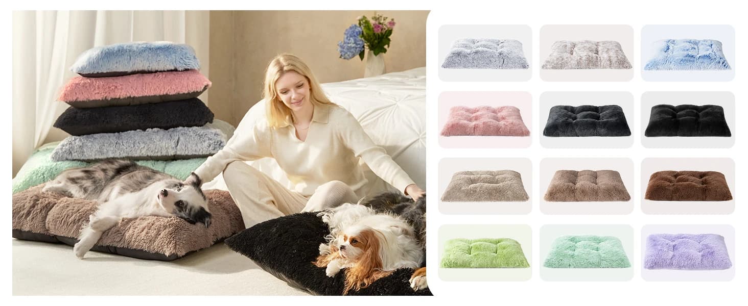 Fluffy Dog Crate Bed — Plush Extra Large Dog Pillow — product details