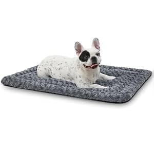 Washable Dog Bed Mat Medium Size Fluffy Pet Crate Pad — 36x23 — Choose Your Favorite Color