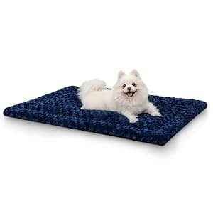 Washable Dog Bed Mat Medium Size Fluffy Pet Crate Pad — 36x23 — Choose Your Favorite Color