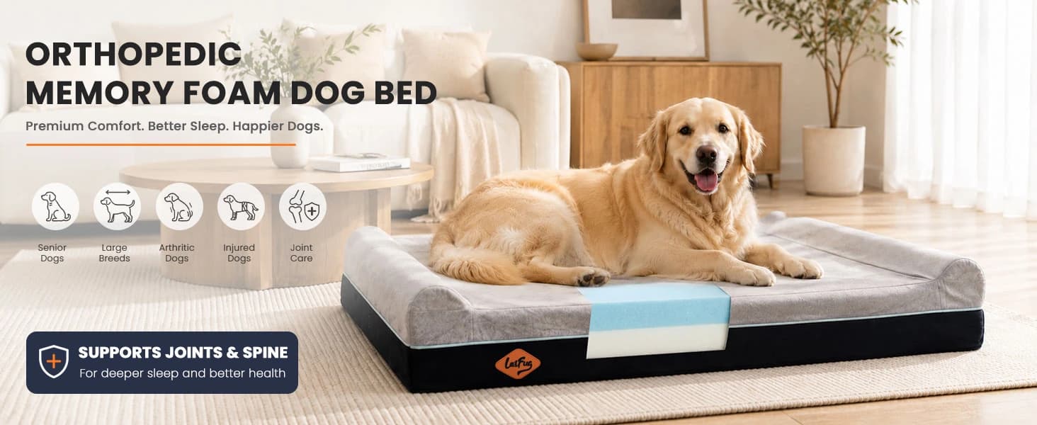 Orthopedic Dog Bed — Slate Grey 50''x36''x10'' — product details