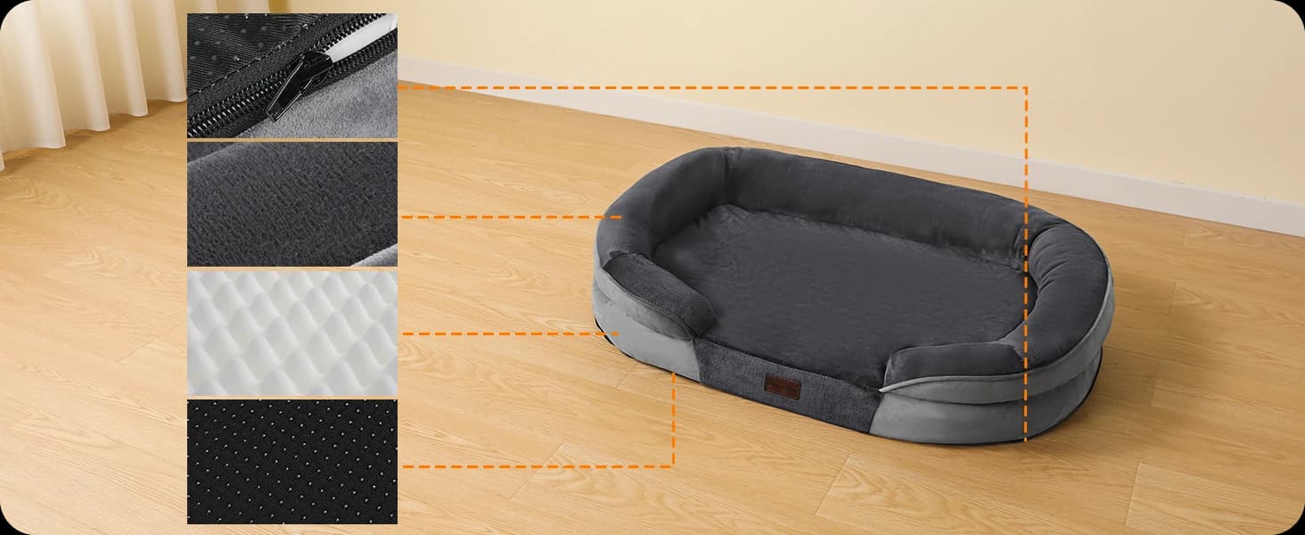 Orthopedic Waterproof Medium Dog Bed Sofa — Gel Memory Foam — product details