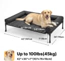 Outdoor Elevated Dog Bed with Waterproof Bolster Cushion