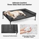 Outdoor Elevated Dog Bed with Waterproof Bolster Cushion