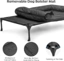 Outdoor Elevated Dog Bed with Waterproof Bolster Cushion