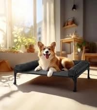 Outdoor Elevated Dog Bed with Waterproof Bolster Cushion — collection imagery