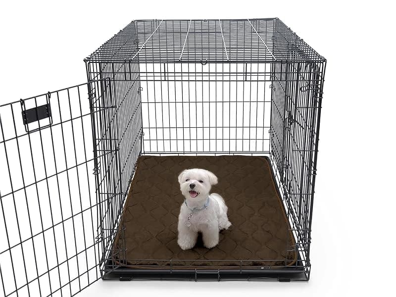Washable Padded Crate Mats for Dogs — Gray — 24" x — 18" Washable Crate Mats