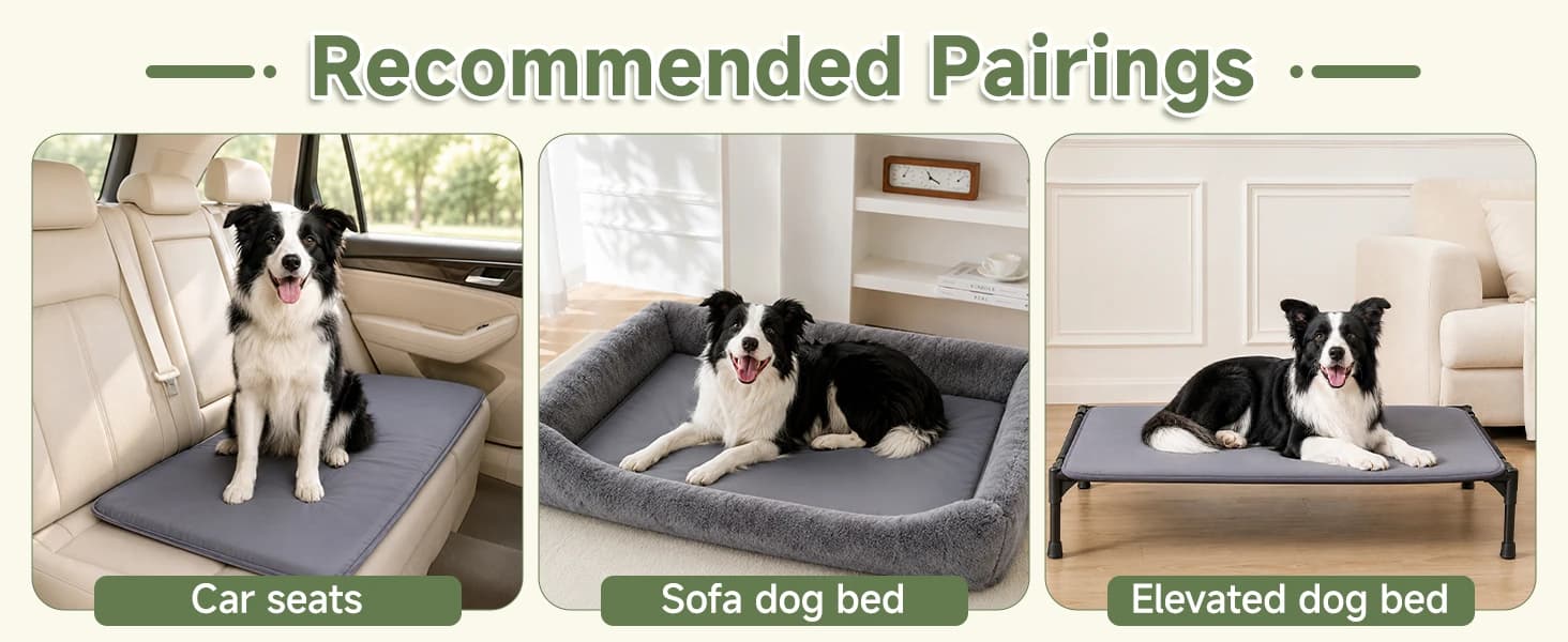 Outdoor Dog Crate Pad Bed — Reversible Waterproof Wipeable Kennel Mat — product details