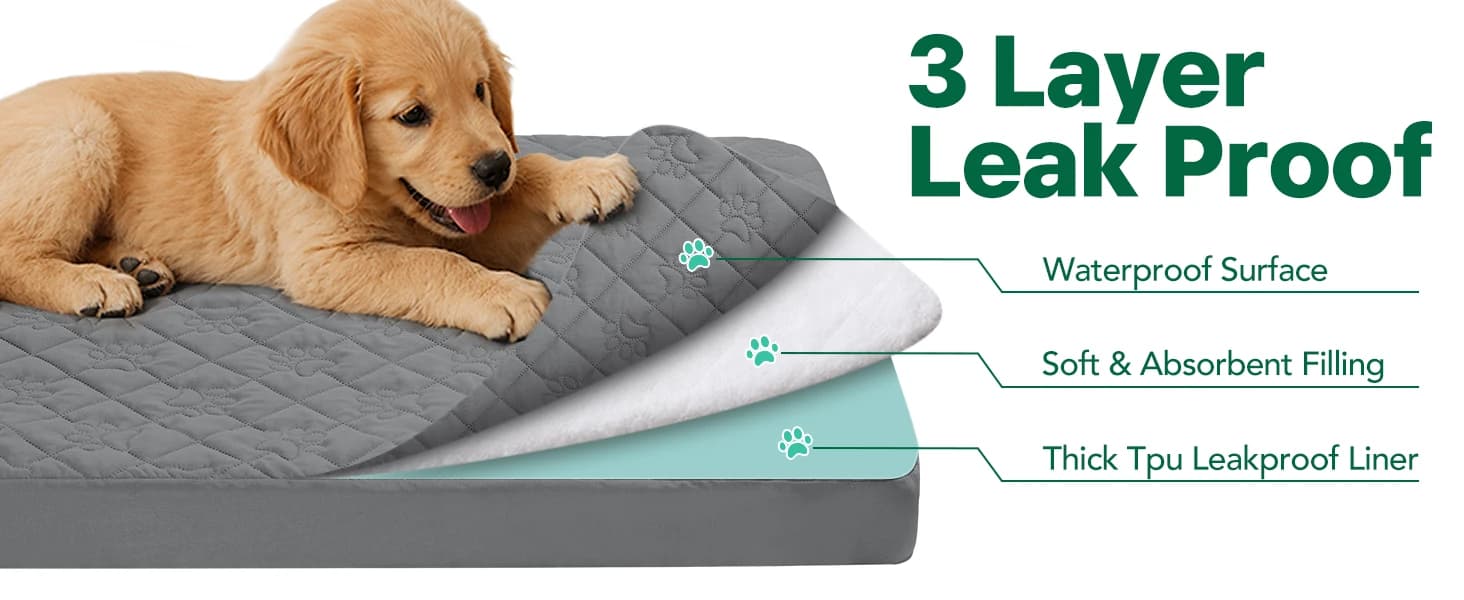 Waterproof Dog Bed Cover Replacement — Fitted Sheet Washable — product details