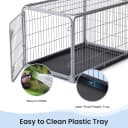 Collapsible Dog Crate for Medium Dogs - 36 inch Escape Proof Metal Dog Kennel with Double Door
