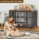 Foldable Dog Crate Furniture for Large Dogs — Rustic Brown (DC108)